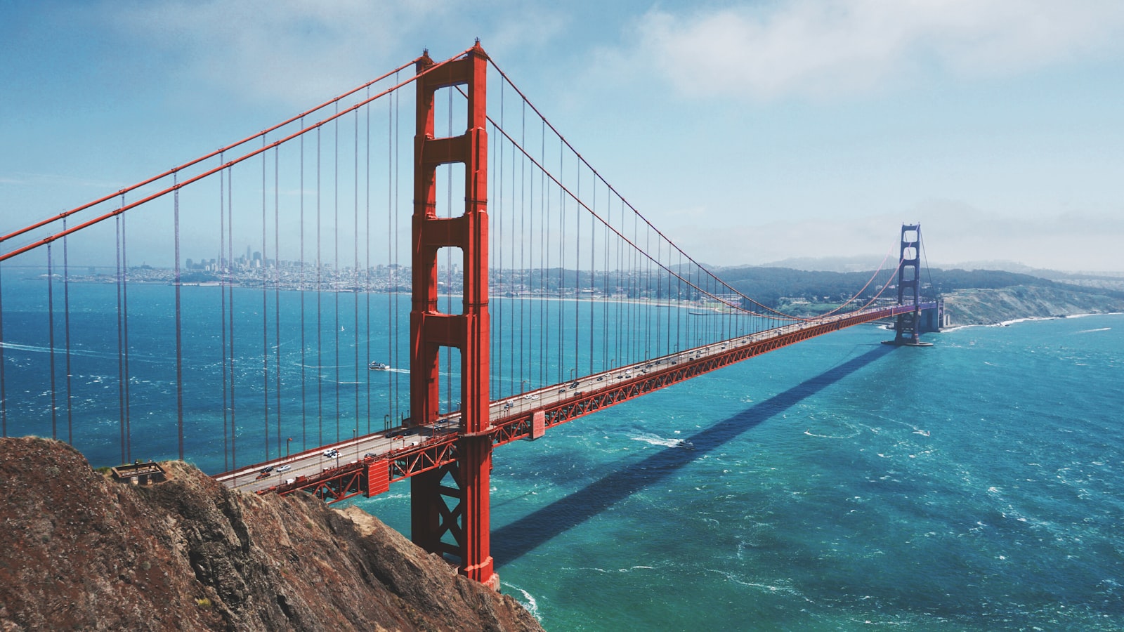 San Francisco skyline from Golden Gate Bridge